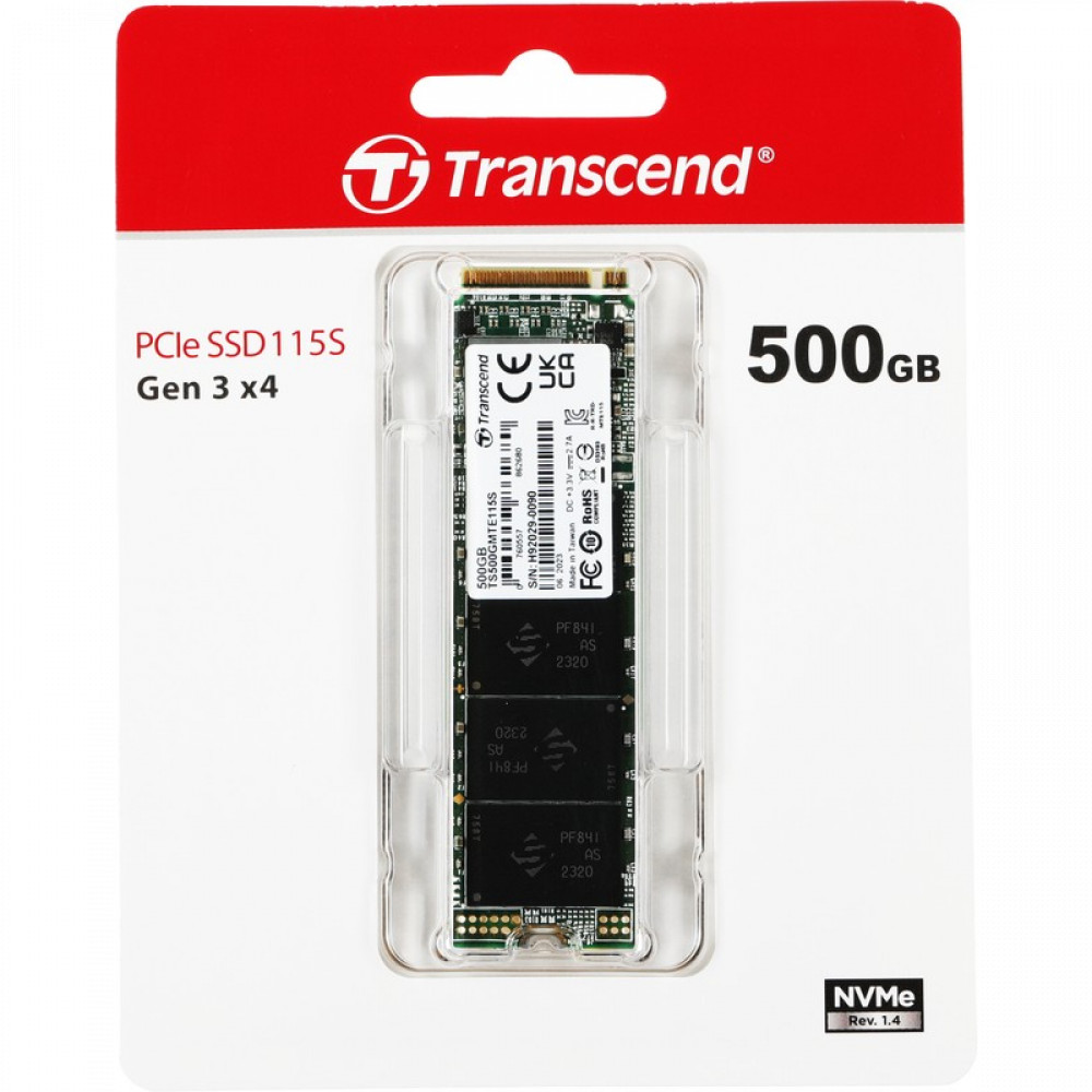 Жесткий диск Transcend MTE115S TS500GMTE115S SSD (твердотельные), 500 ГБ, M.2, PCIe - миниатюра 3