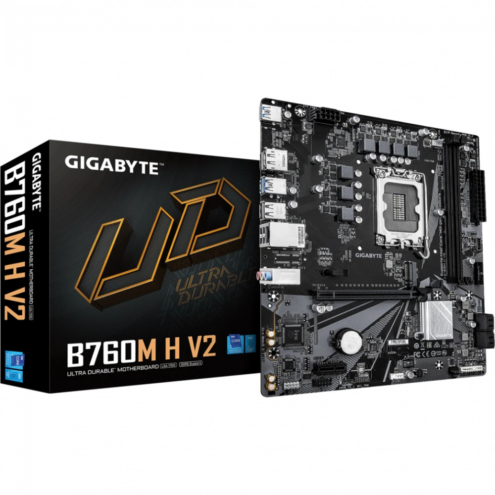 Материнская плата Gigabyte B760M H V2 Micro-ATX, LGA 1700 - миниатюра 4