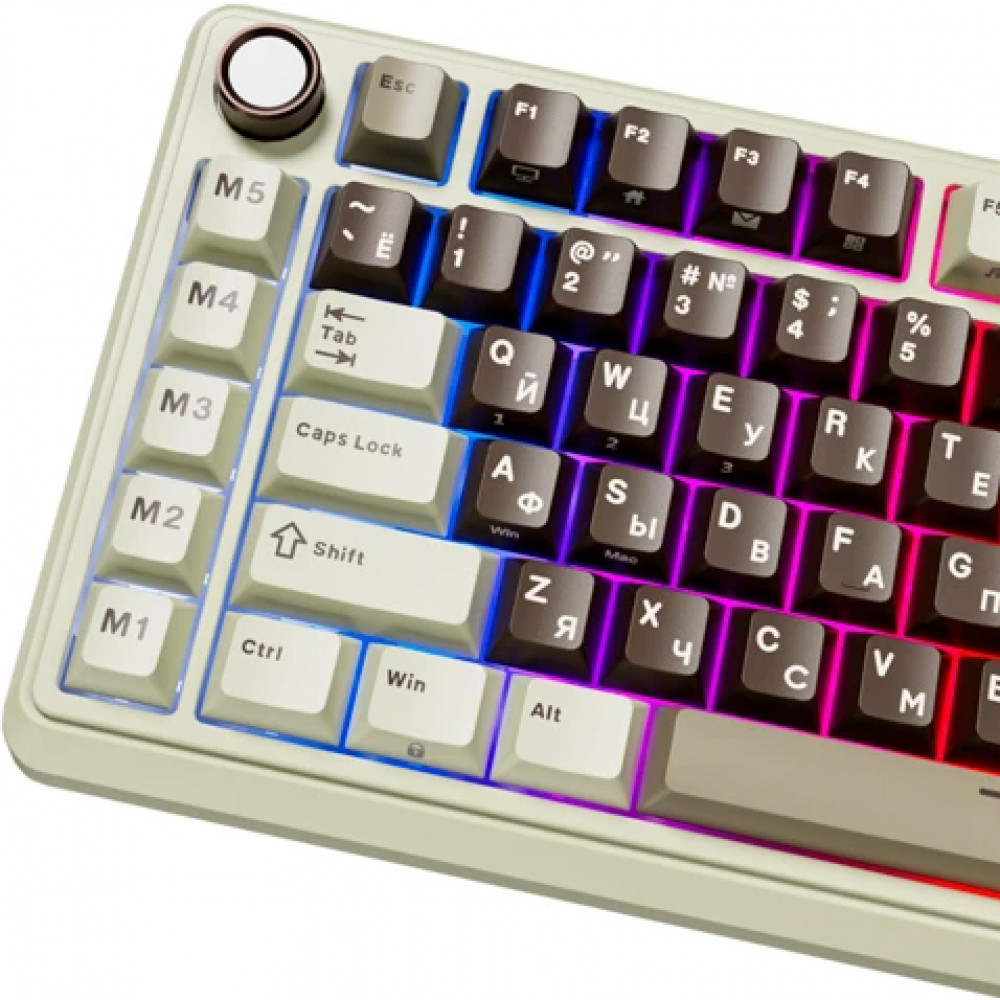 Клавиатура Royal Kludge L75 Mokko Grey (Beige Switch) 6935280827068 Беспроводная, Bluetooth - миниатюра 7
