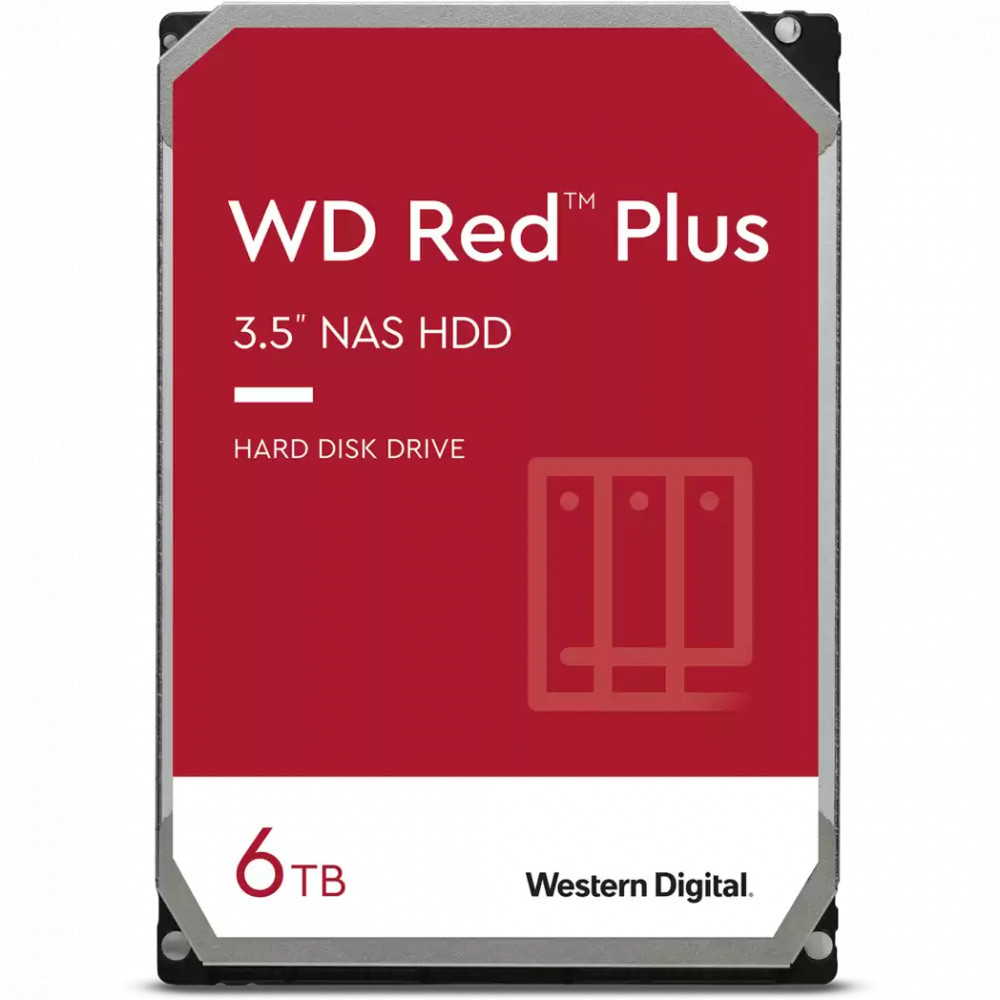 Жесткий диск Western Digital Red Plus WD60EFPX HDD (классические), 6 ТБ, 3.5 дюйма, SATA — фото товара