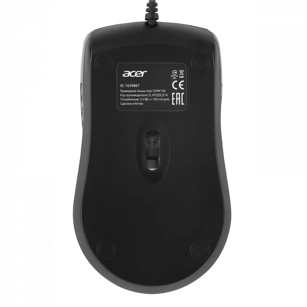 Мышь Acer OMW136 ZL.MCEEE.01A Бюджетные, Проводная - миниатюра 2
