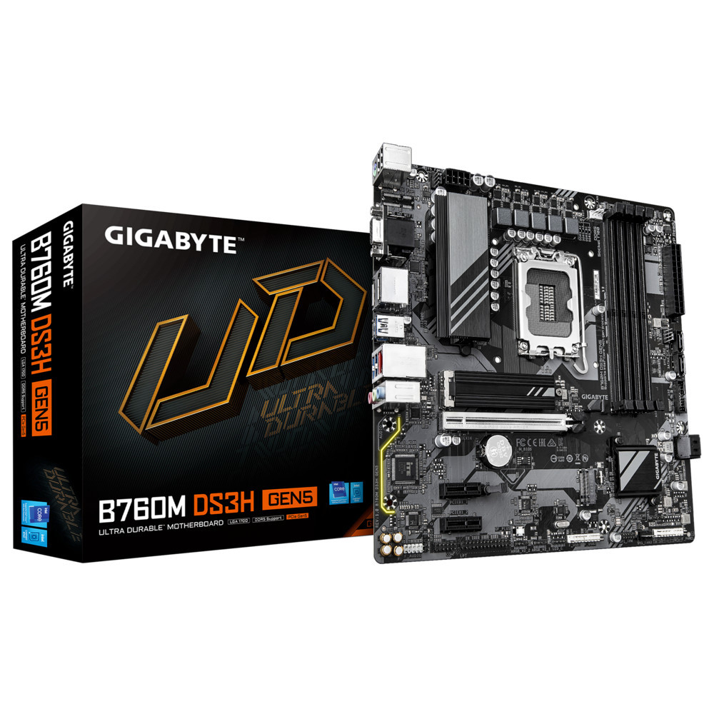 Материнская плата Gigabyte B760M DS3H GEN5 (REV1.0) Micro-ATX, LGA 1700 — фото товара
