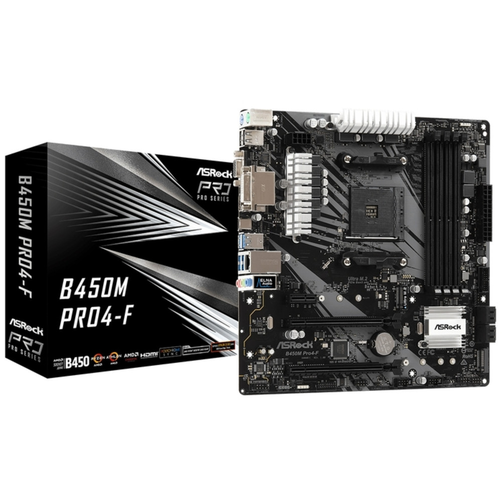 Материнская плата ASRock B450M PRO4-F Micro-ATX, AMD AM4 - миниатюра 3