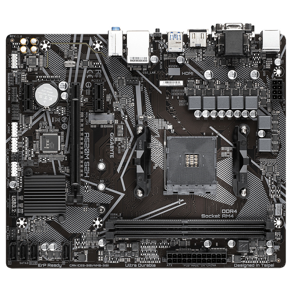 Материнская плата Gigabyte A520M S2H Micro-ATX, AMD AM4 - миниатюра 3