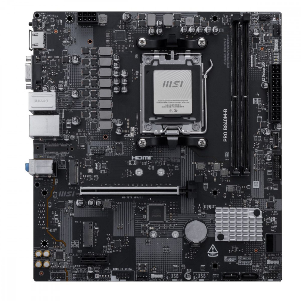 Материнская плата MSI PRO B840M-B ATX, AMD AM5 — фото товара