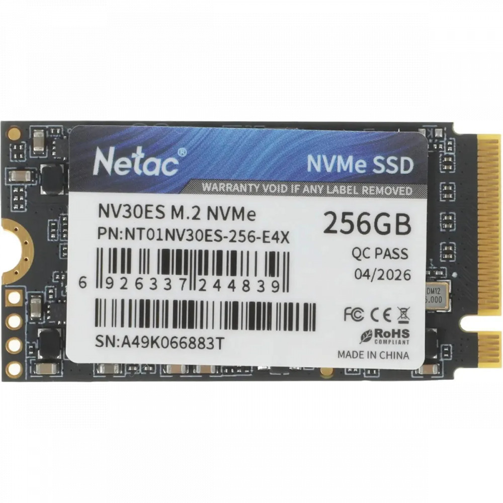 Жесткий диск Netac NT01NV30ES-256-E4X SSD (твердотельные), 256 ГБ, M.2, PCIe — фото товара