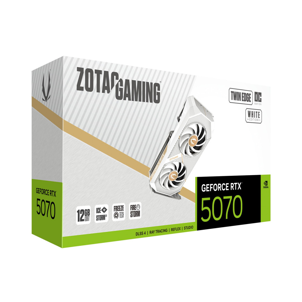 Видеокарта Zotac RTX 5070 TWIN EDGE OC WHITE ZT-B50700Q-10P 12 ГБ - миниатюра 3
