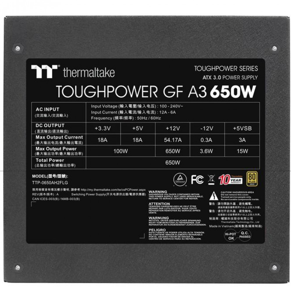 Блок питания Thermaltake Toughpower GF A3 PS-TPD-0650FNFAGE-H 650 Вт - миниатюра 3