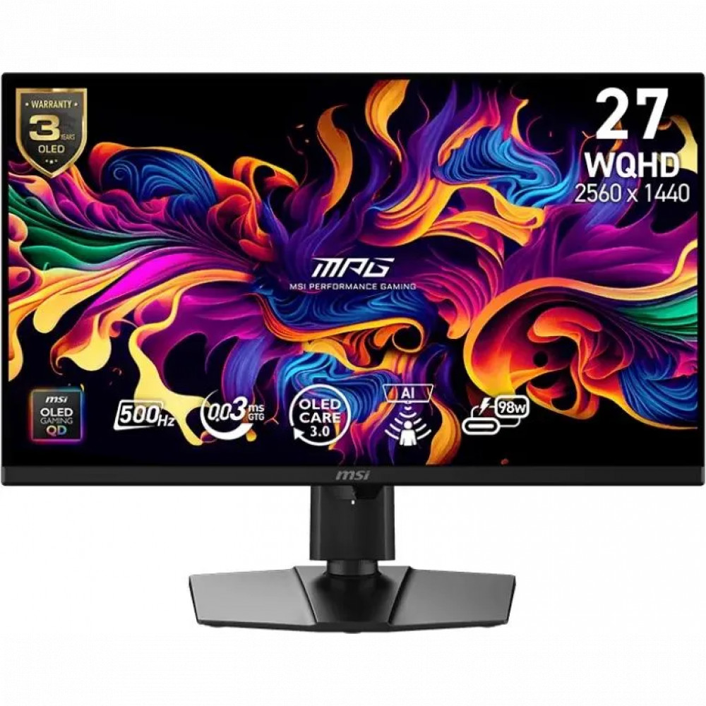Монитор MSI MPG 271QR QD-OLED X50 9S6-3CF49T-011 26.5 ", QD-OLED, Quad HD 2560x1440 (16:9), 500 Гц — фото товара