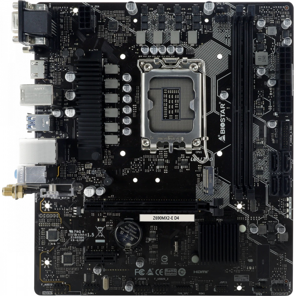 Материнская плата BIOSTAR Z690MX2-E D4 Micro-ATX, LGA 1700 — фото товара