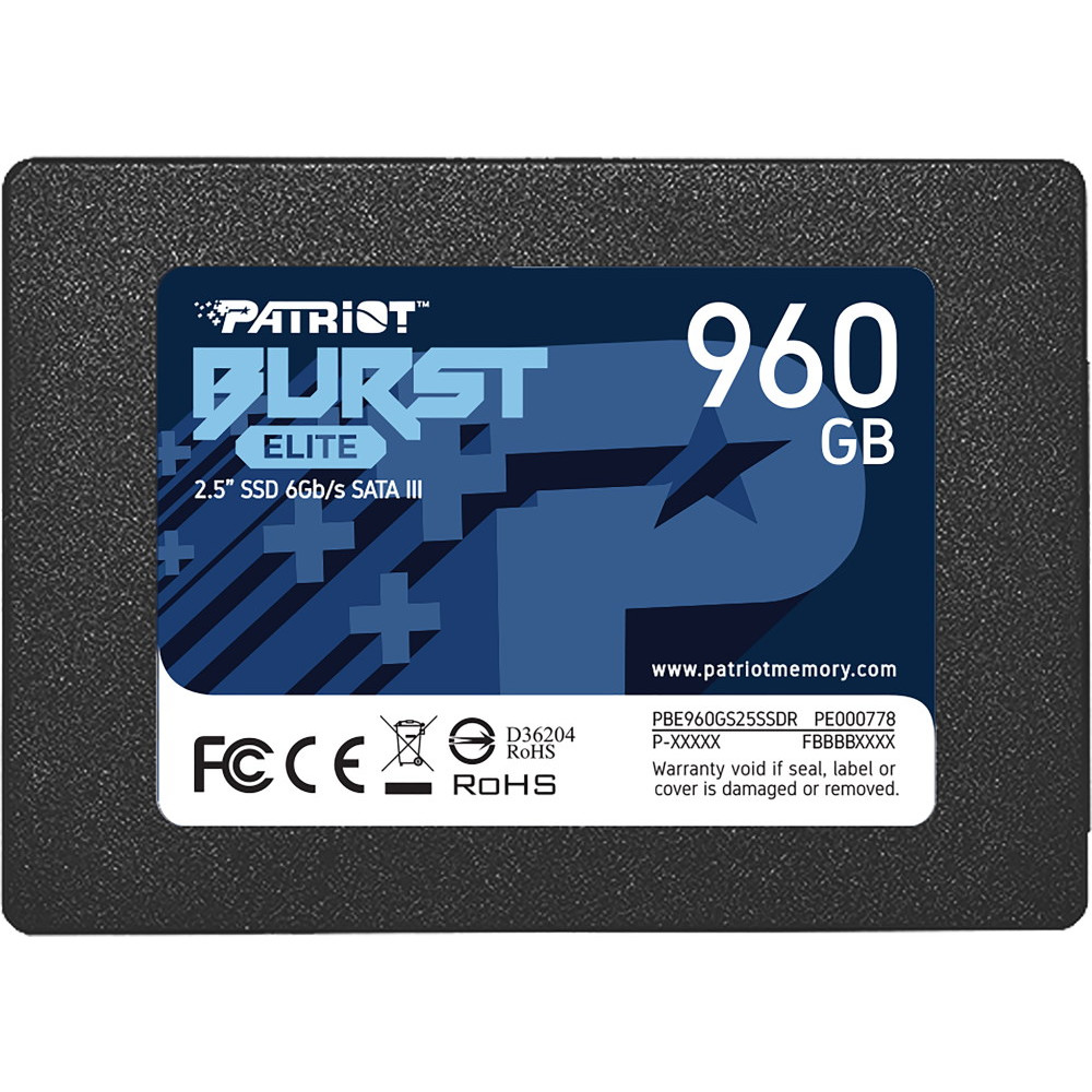 Жесткий диск Patriot Burst Elite PBE960GS25SSDR SSD (твердотельные), 960 ГБ, 2.5 дюйма, SATA - миниатюра 2