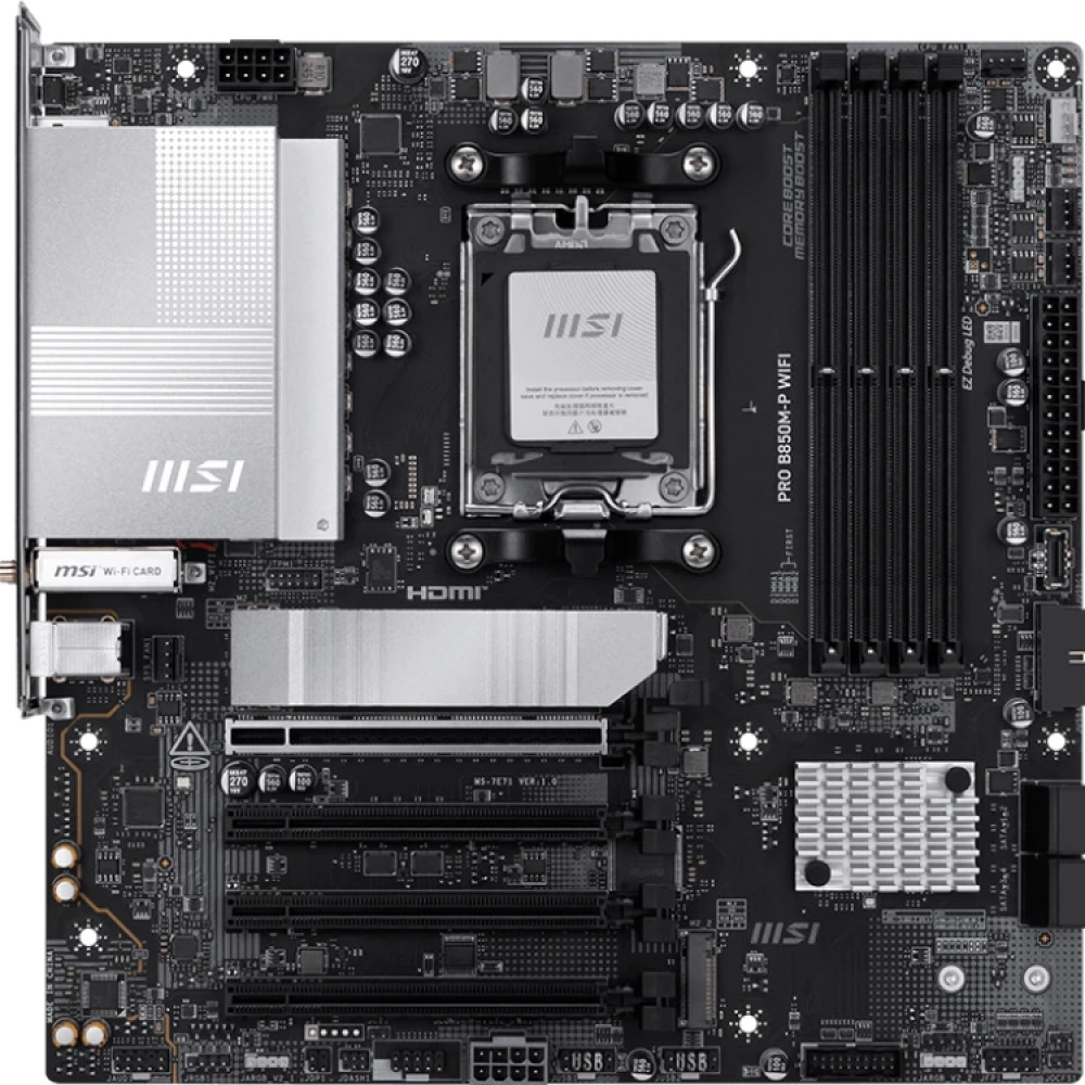 Материнская плата MSI PRO B850M-P WIFI Micro-ATX, AMD AM5 — фото товара