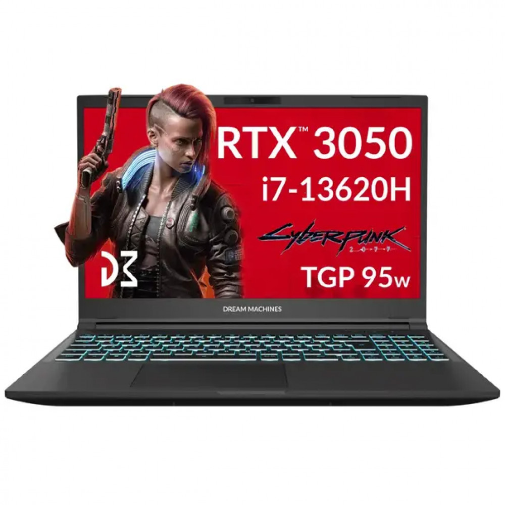 Ноутбук Dream Machines RG3050-15KZ76 15.6 ", FHD 1920x1080 (16:9), Intel, Core i7, 16 Гб, 1 ТБ, nVidia GeForce RTX 3050 — фото товара