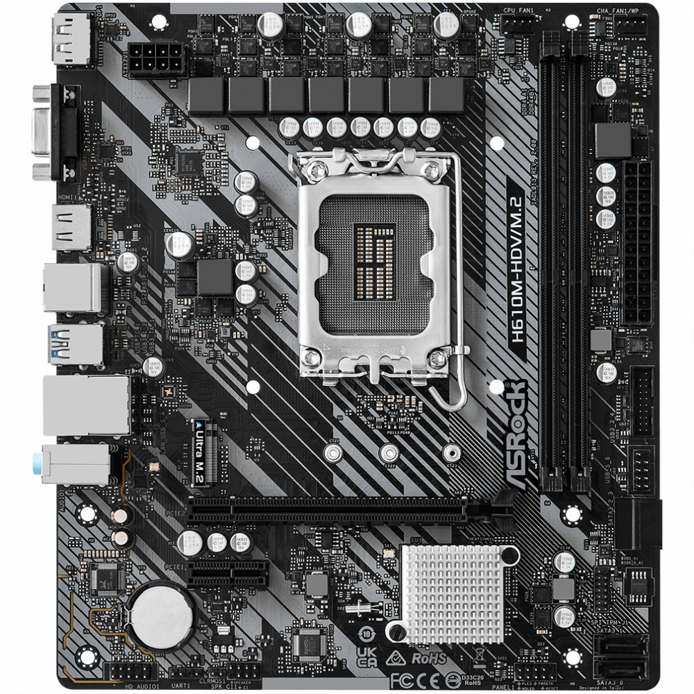 Материнская плата ASRock H610M-HDV/M.2 R2.0 Micro-ATX, LGA 1700 - миниатюра 2