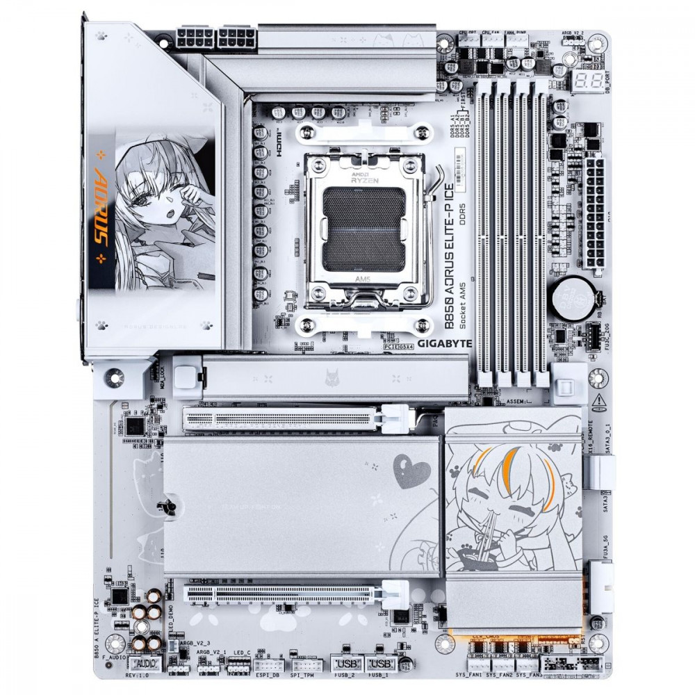Материнская плата AORUS B850 AORUS ELITE-P ICE ATX, AMD AM5 - миниатюра 4