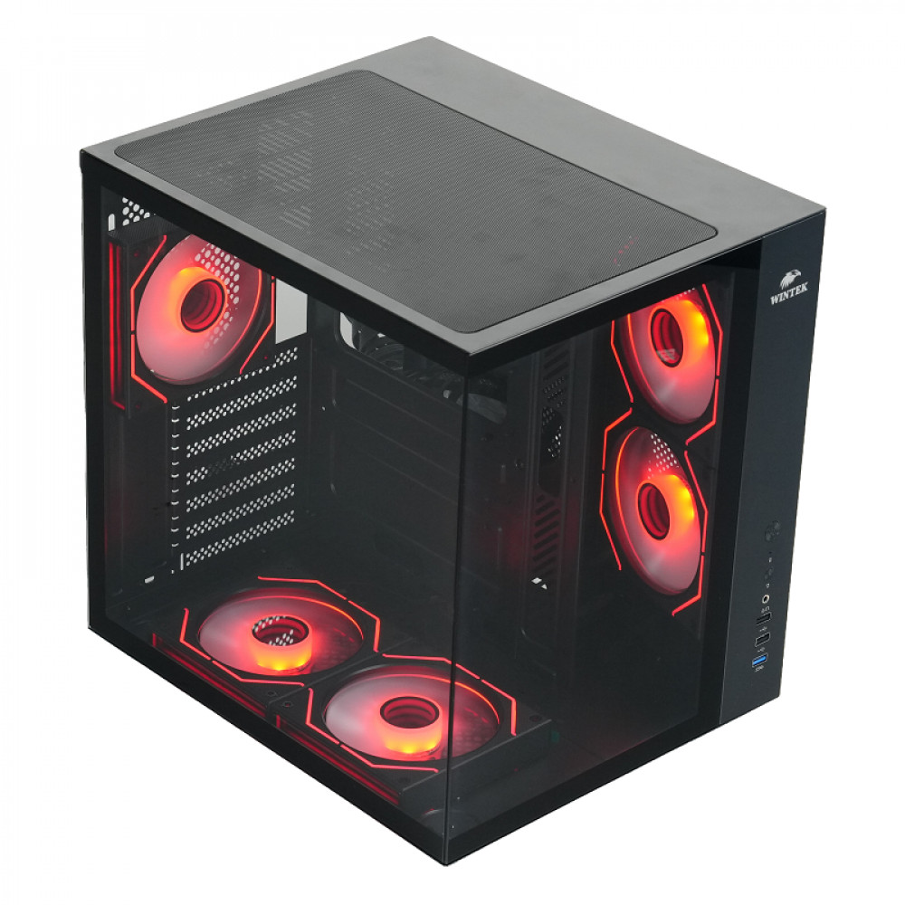 Корпус Wintek Cube Pro V909-B TG Black Mid-Tower - миниатюра 3