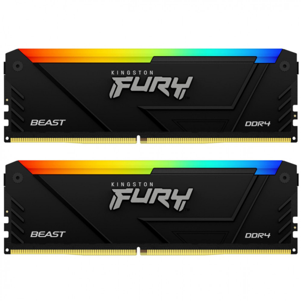 ОЗУ Kingston Fury Beast RGB KF436C18BB2AK2/32 DIMM, DDR4, 32 Гб (2 х 16 Гб), 3600 МГц — фото товара