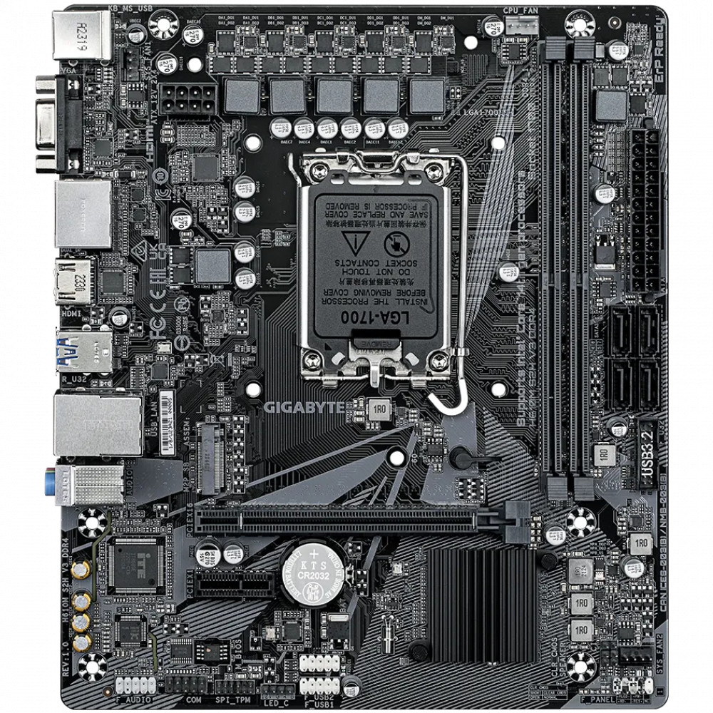 Материнская плата Gigabyte H610M S2H V3 DDR4 Micro-ATX, LGA 1700 - миниатюра 2