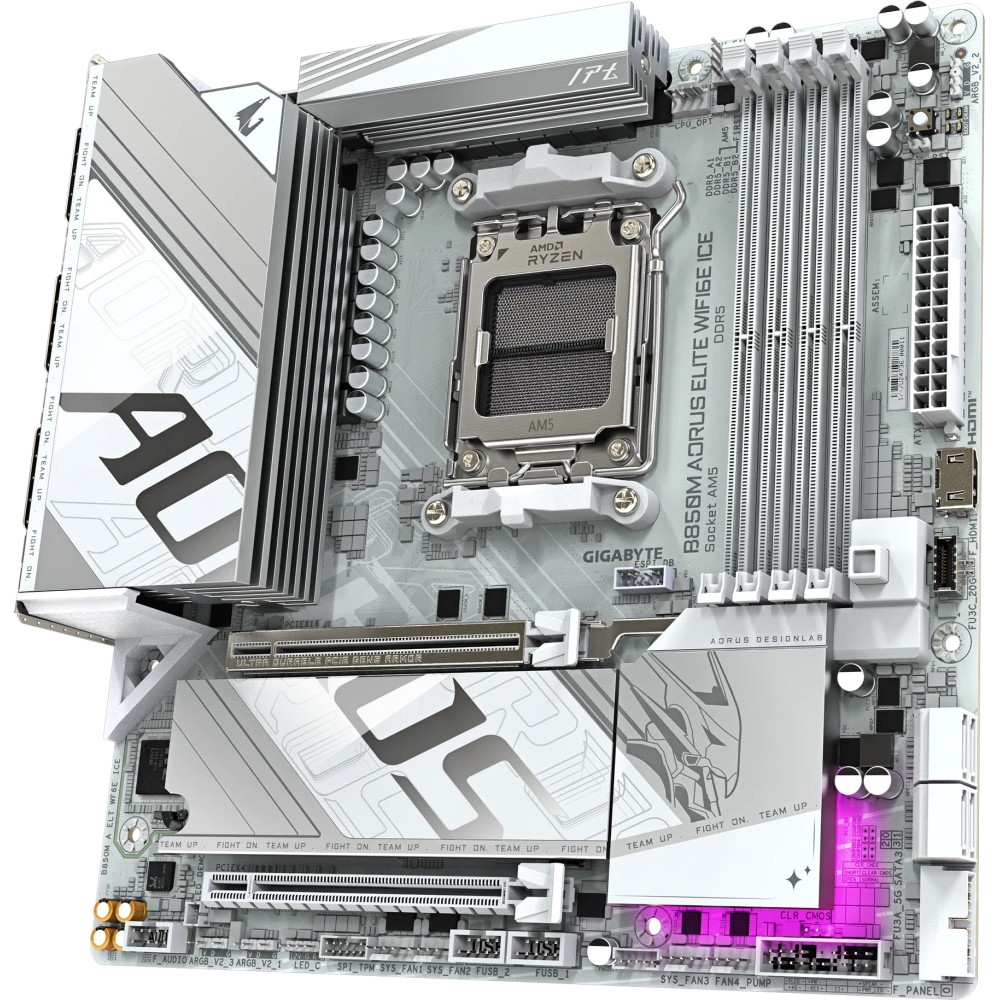 Материнская плата Gigabyte B850M EAGLE WF6E ICE Micro-ATX, AMD AM5 - миниатюра 3