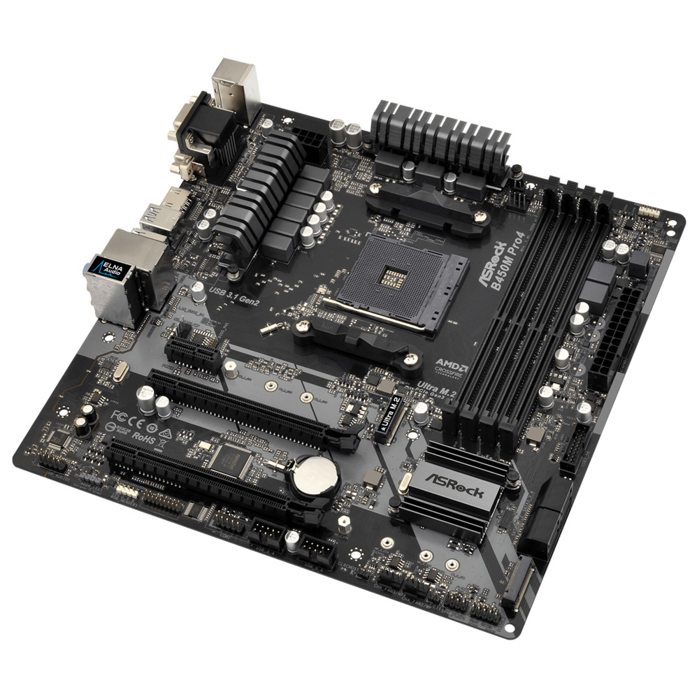 Материнская плата ASRock B450M PRO4 Micro-ATX, AMD AM4 - миниатюра 3