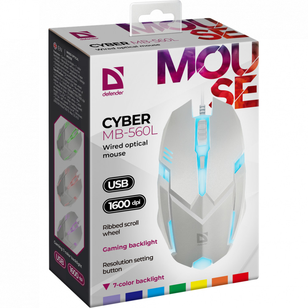 Мышь Defender Сyber MB-560L 52561 Игровые, Проводная - миниатюра 2