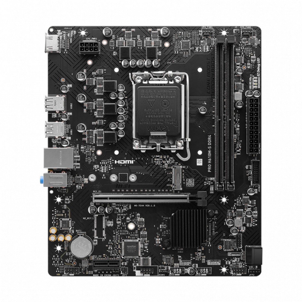 Материнская плата MSI PRO H610M-S DDR4 H610 Mini-ATX, LGA 1700 — фото товара