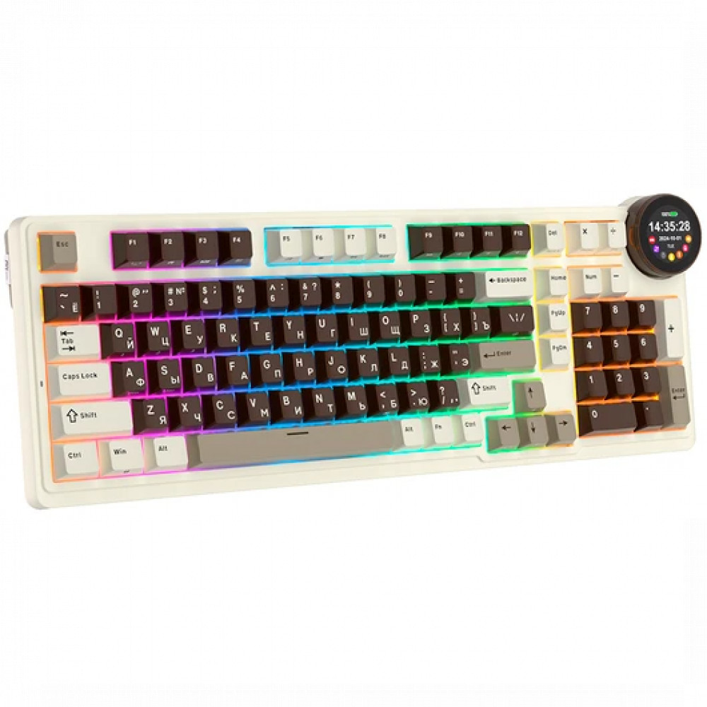 Клавиатура Royal Kludge N99 Mokko Grey (Cream Switch) 6935280828591 Беспроводная, Bluetooth - миниатюра 4