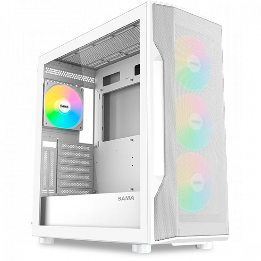 Корпус Sama S40 White S40-WHAPA4X1-GL Mid-Tower — фото товара