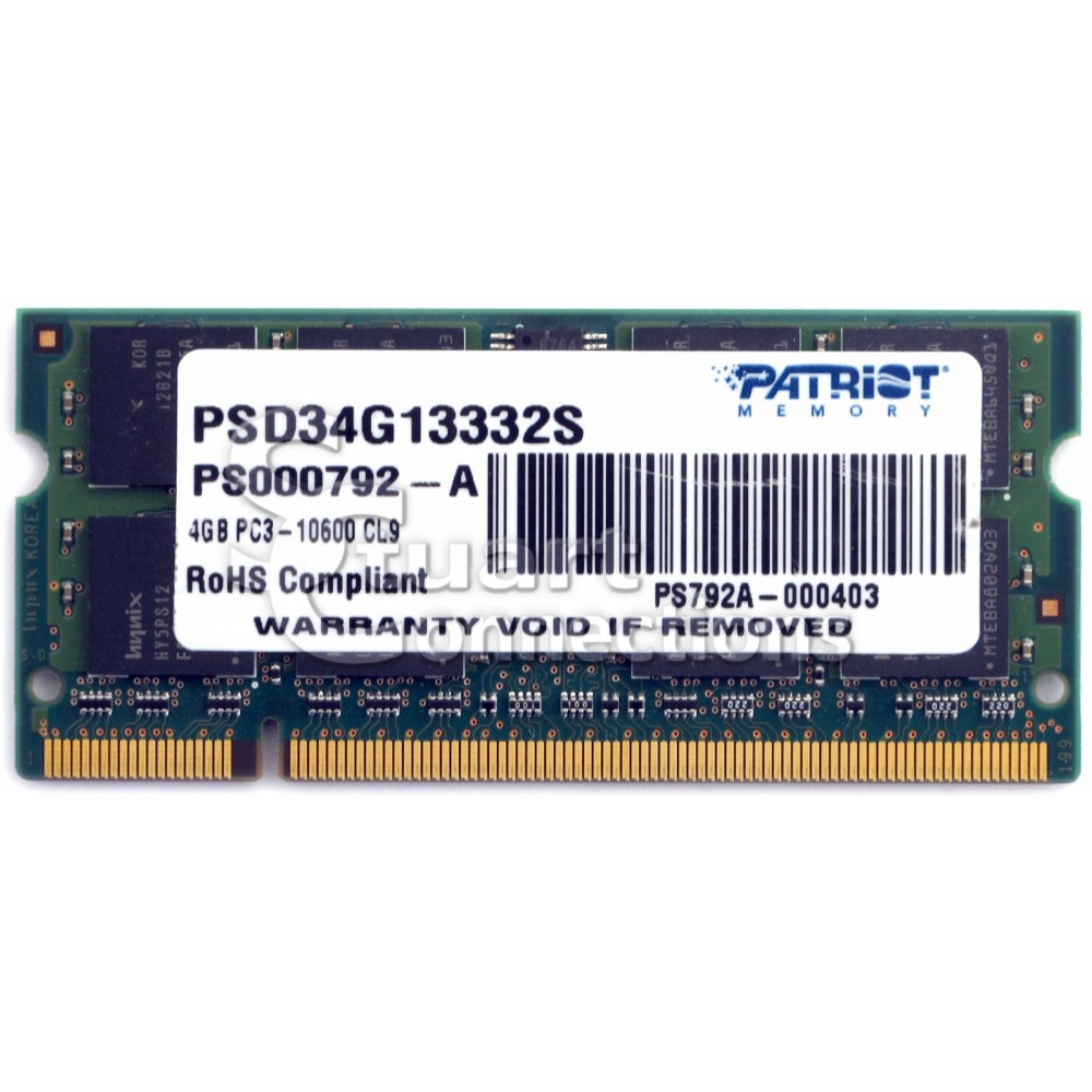 ОЗУ Patriot 4 ГБ PSD34G13332S SO-DIMM, DDR3, 4 Гб, 1333 МГц — фото товара