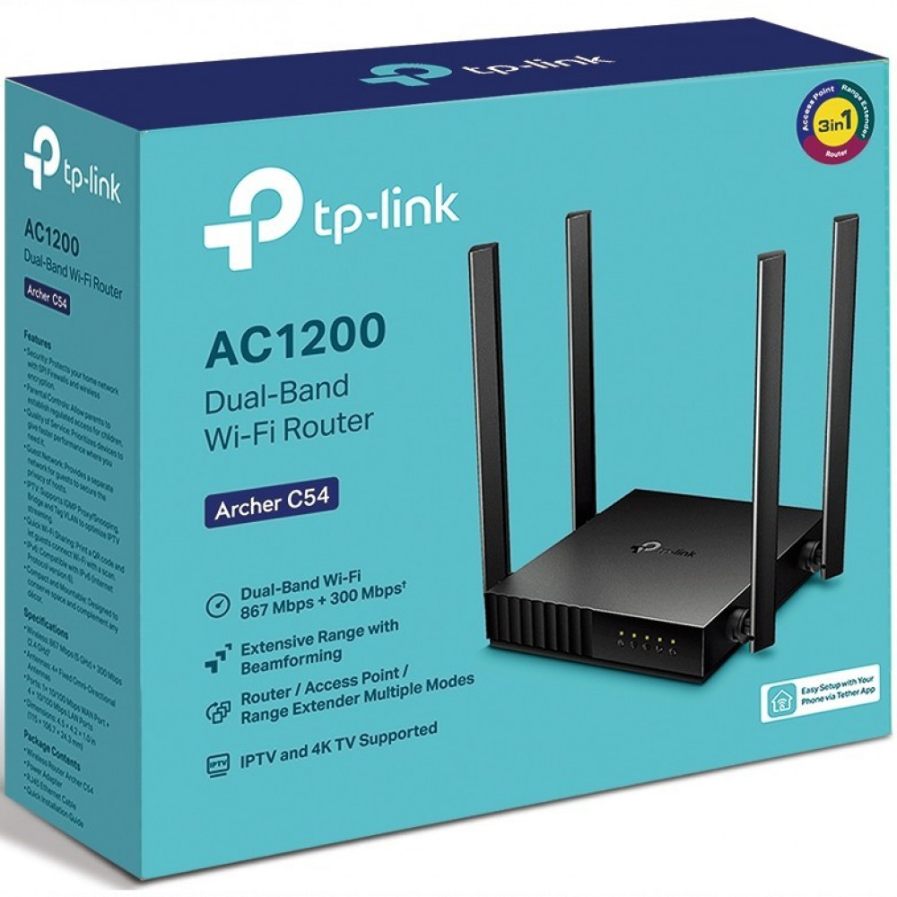 Маршрутизатор для дома TP-Link ARCHER C54(RU) V1.0 - миниатюра 4