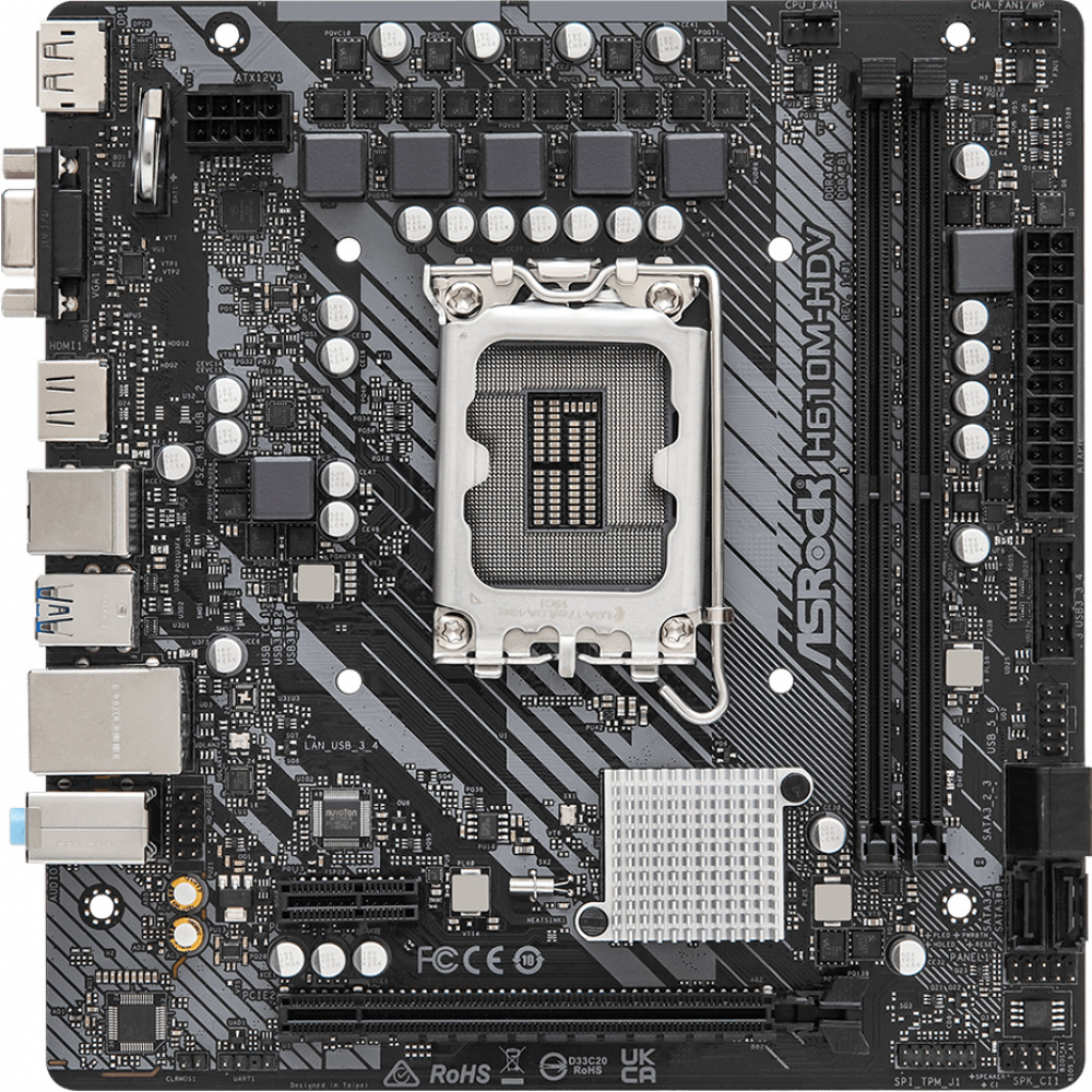 Материнская плата ASRock H610M-HDV Micro-ATX, LGA 1700 - миниатюра 2