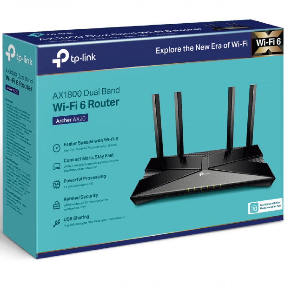 Маршрутизатор для дома TP-Link Archer AX20 - миниатюра 4