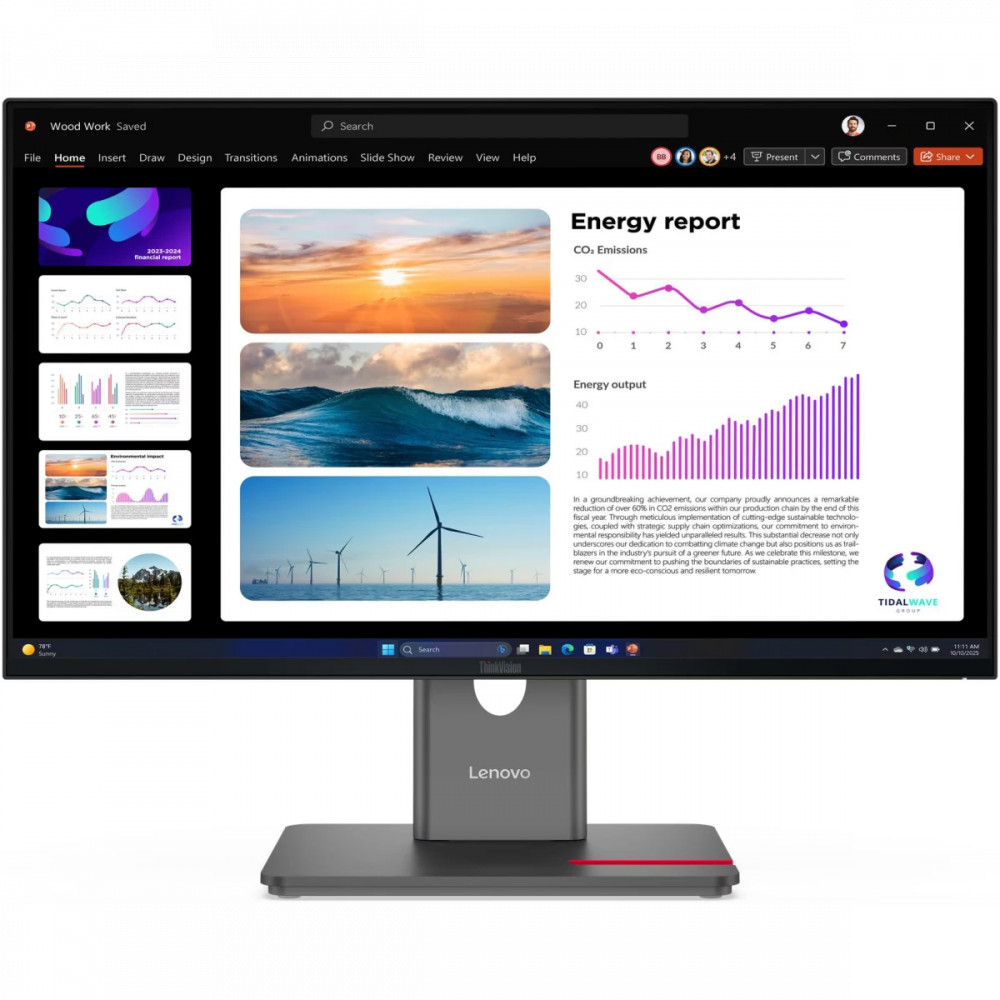 Монитор Lenovo ThinkVision P24Q-40 64B2GAT1EU 23.8 ", IPS, Quad HD 2560x1440 (16:9), 120 Гц — фото товара
