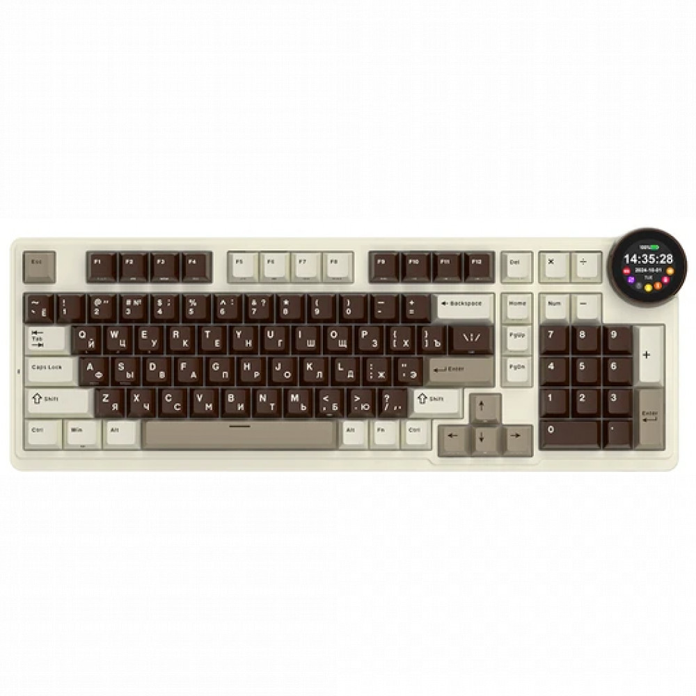 Клавиатура Royal Kludge N99 Mokko Grey (Cream Switch) 6935280828591 Беспроводная, Bluetooth - миниатюра 2