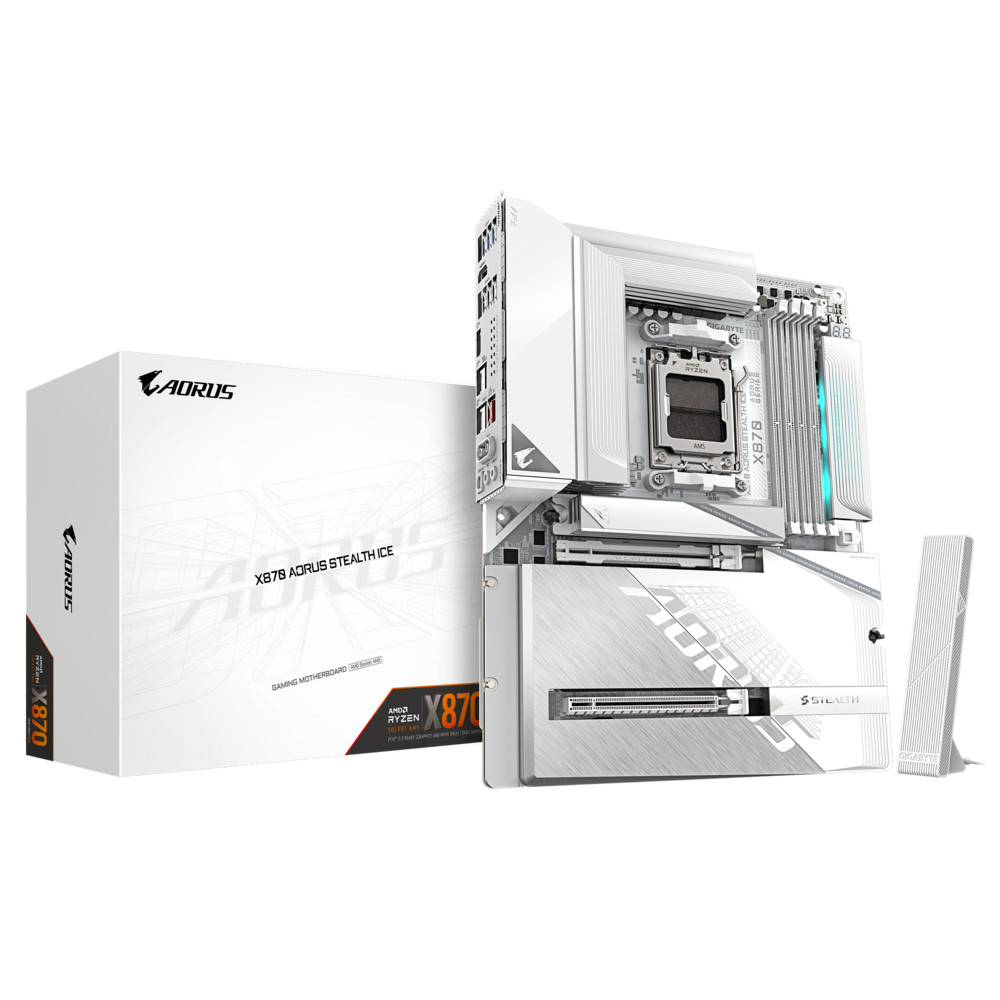 Материнская плата Gigabyte X870 AORUS STEALTH ICE ATX, AMD AM5 — фото товара