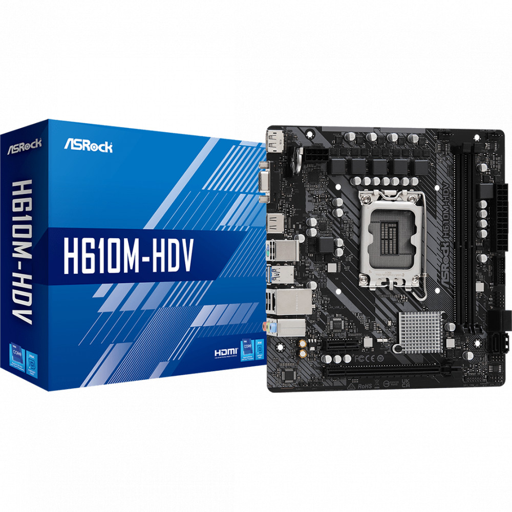 Материнская плата ASRock H610M-HDV Micro-ATX, LGA 1700 - миниатюра 5
