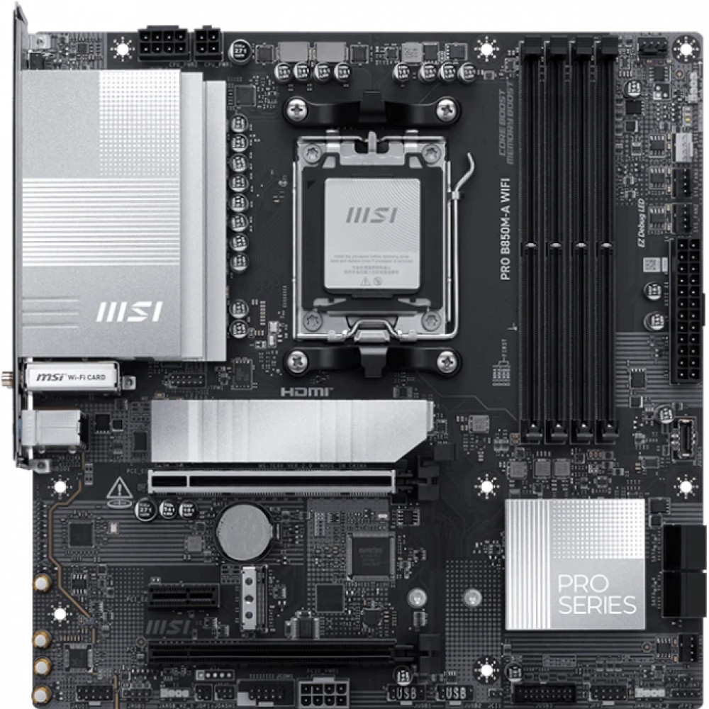 Материнская плата MSI PRO B850M-A WIFI Micro-ATX, AMD AM5 — фото товара