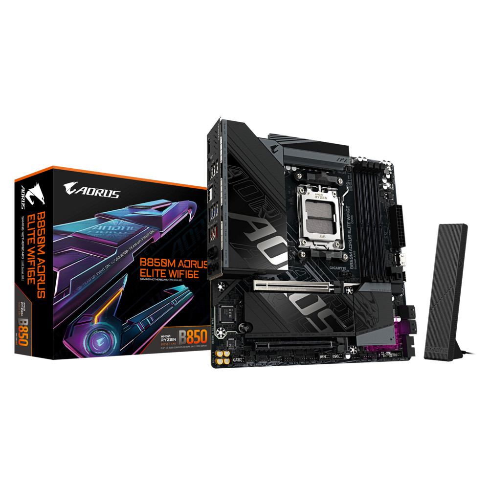 Материнская плата Gigabyte B850M Aorus Elite WIFI6E B850M Aorus Elite WIFI6E rev. 1.1 Micro-ATX, AMD AM5 - миниатюра 5