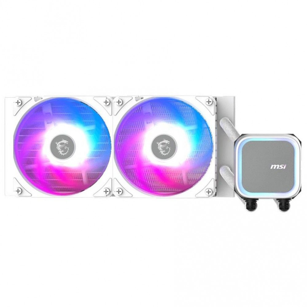 Система охлаждения MSI MAG CORELIQUID A13 240 White 2x ARGB Gen2 Fan 306-7ZWCA21-L80 Для процессора — фото товара