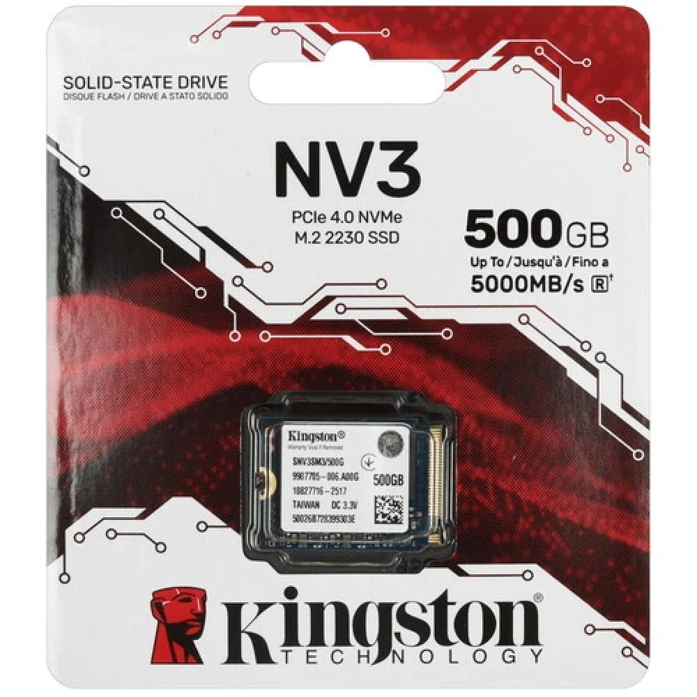 Жесткий диск Kingston NV3 SNV3SM3/500G SSD (твердотельные), 500 ГБ, M.2, PCIe — фото товара