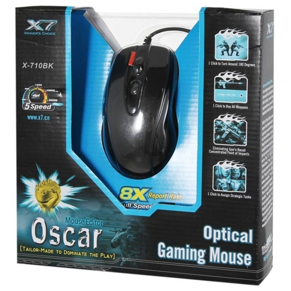 Мышь A4Tech X-710BK USB Игровые, Проводная - миниатюра 5