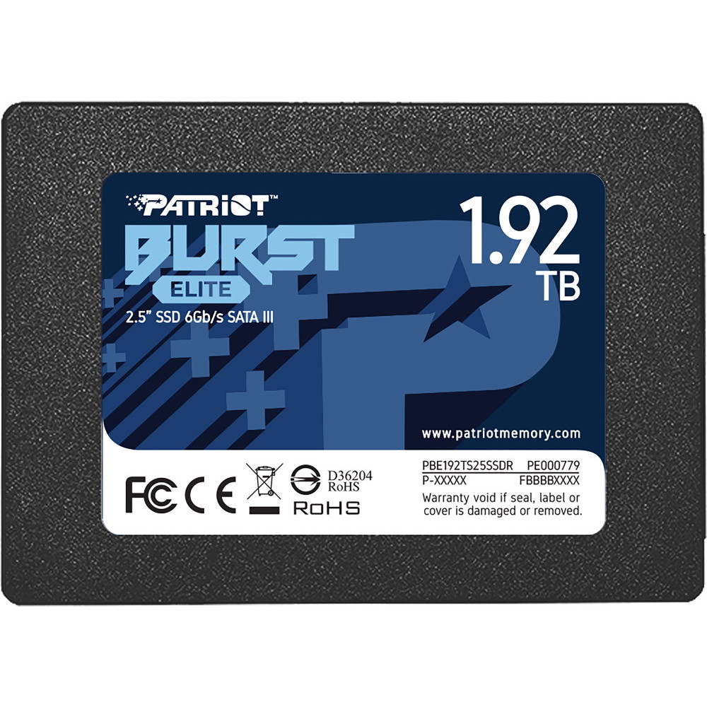 Жесткий диск Patriot Burst Elite PBE192TS25SSDR SSD (твердотельные), 1.92 ТБ, 2.5 дюйма, SATA - миниатюра 2