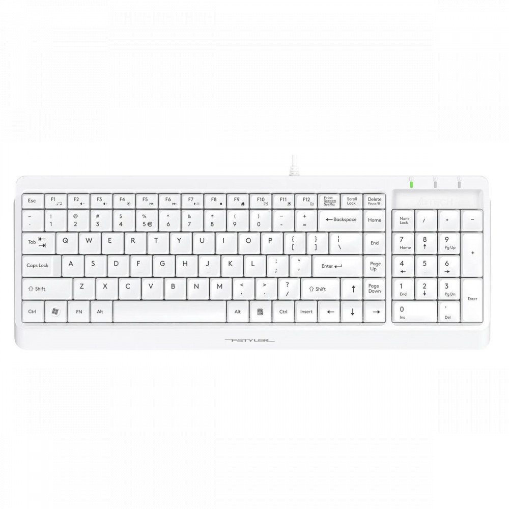 Клавиатура A4Tech F1512S/WHITE Проводная, USB - миниатюра 2