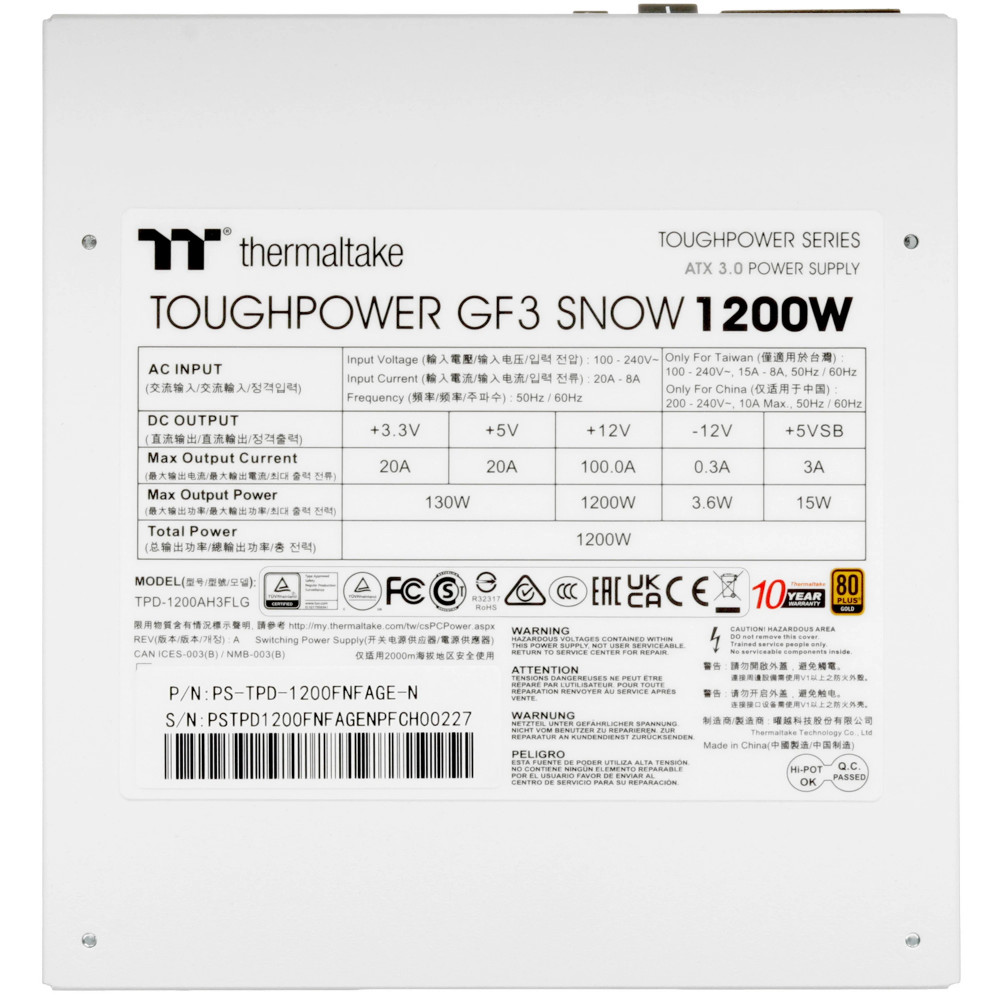 Блок питания Thermaltake Toughpower GF3 White PS-TPD-1200FNFAGE-N 1200 Вт - миниатюра 4