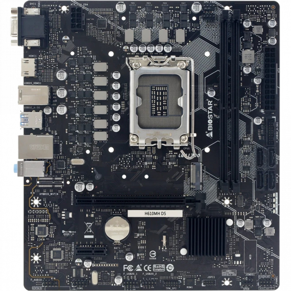 Материнская плата BIOSTAR H610MH D5 Micro-ATX, LGA 1700 — фото товара