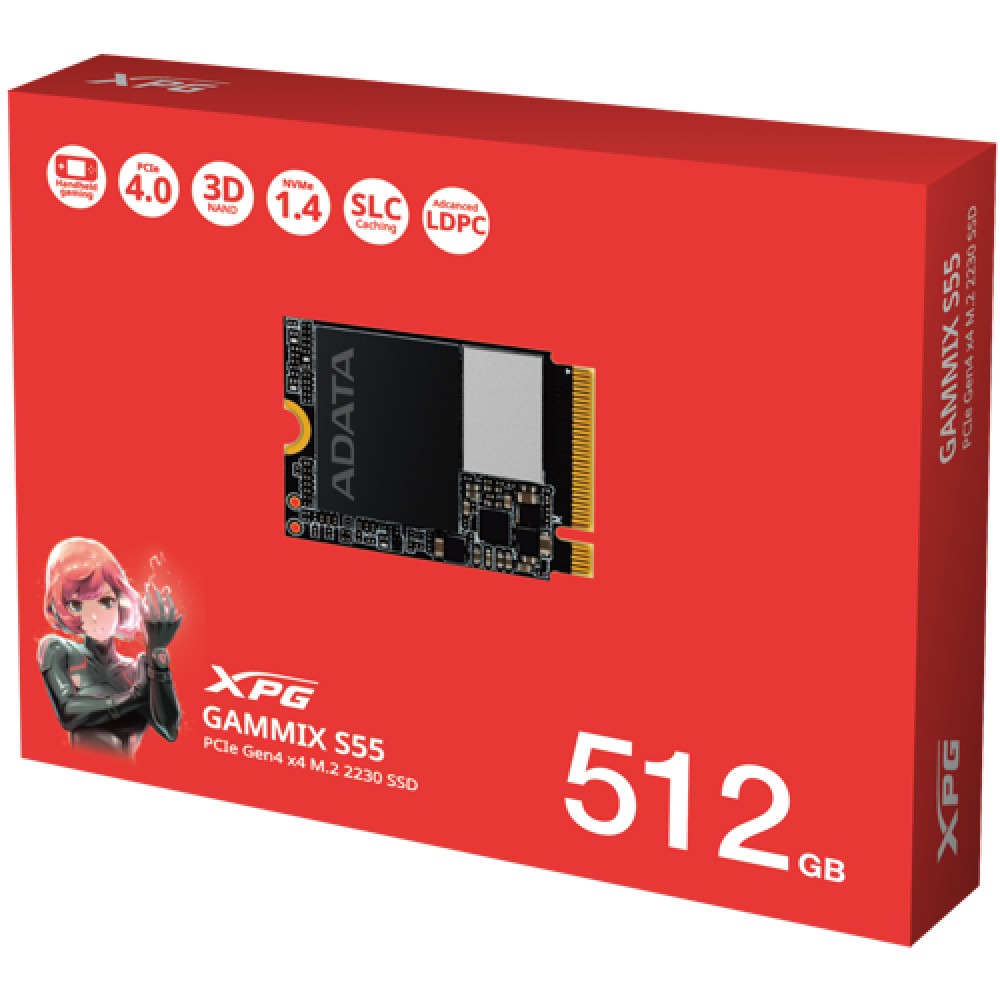 Жесткий диск ADATA XPG GAMMIX S55 SGAMMIXS55-512G-C SSD (твердотельные), 512 ГБ, M.2, PCIe - миниатюра 3