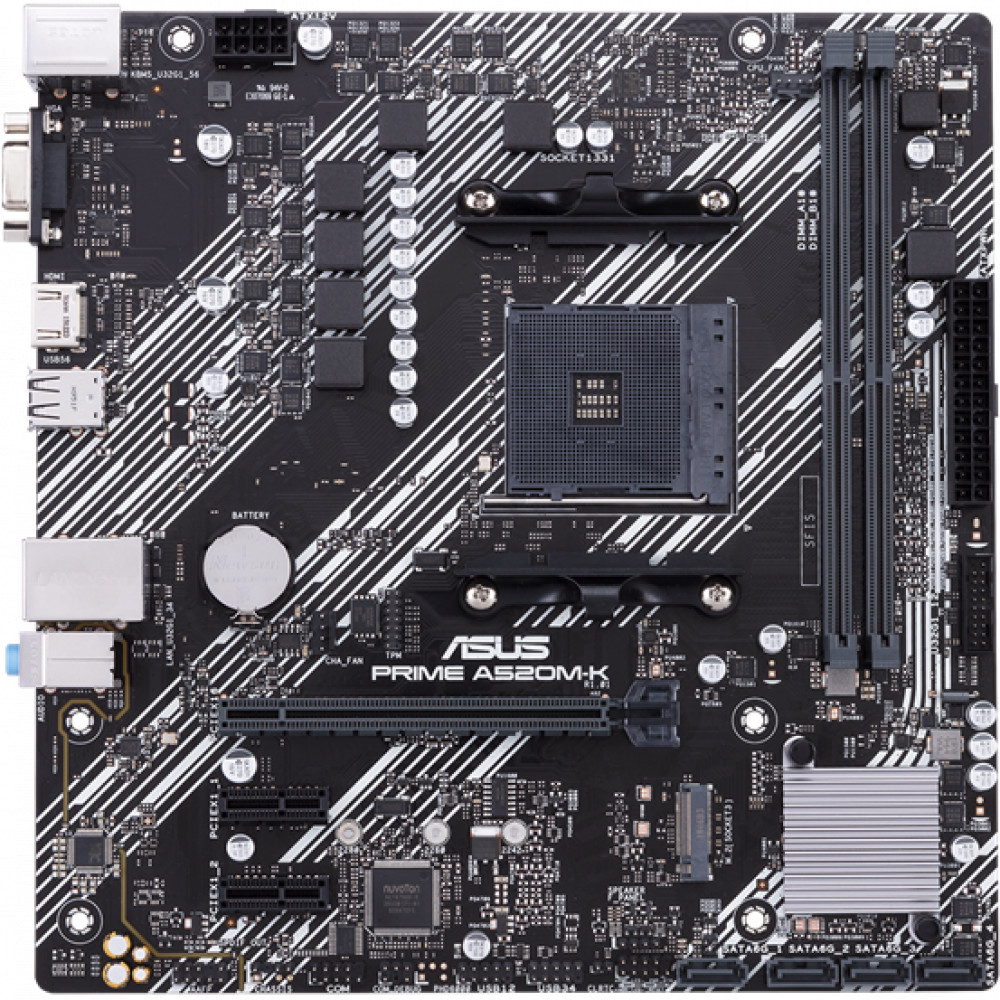 Материнская плата Asus PRIME A520M-K Micro-ATX, AMD AM4 - миниатюра 3