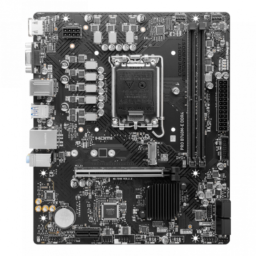 Материнская плата MSI PRO B760M-E DDR4 Micro-ATX, LGA 1700 — фото товара