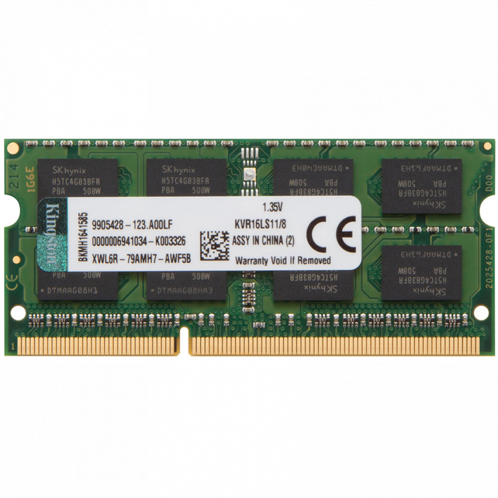 ОЗУ Kingston 8 ГБ KVR16LS11/8WP SO-DIMM, DDR3, 8 Гб, 1600 МГц - миниатюра 2