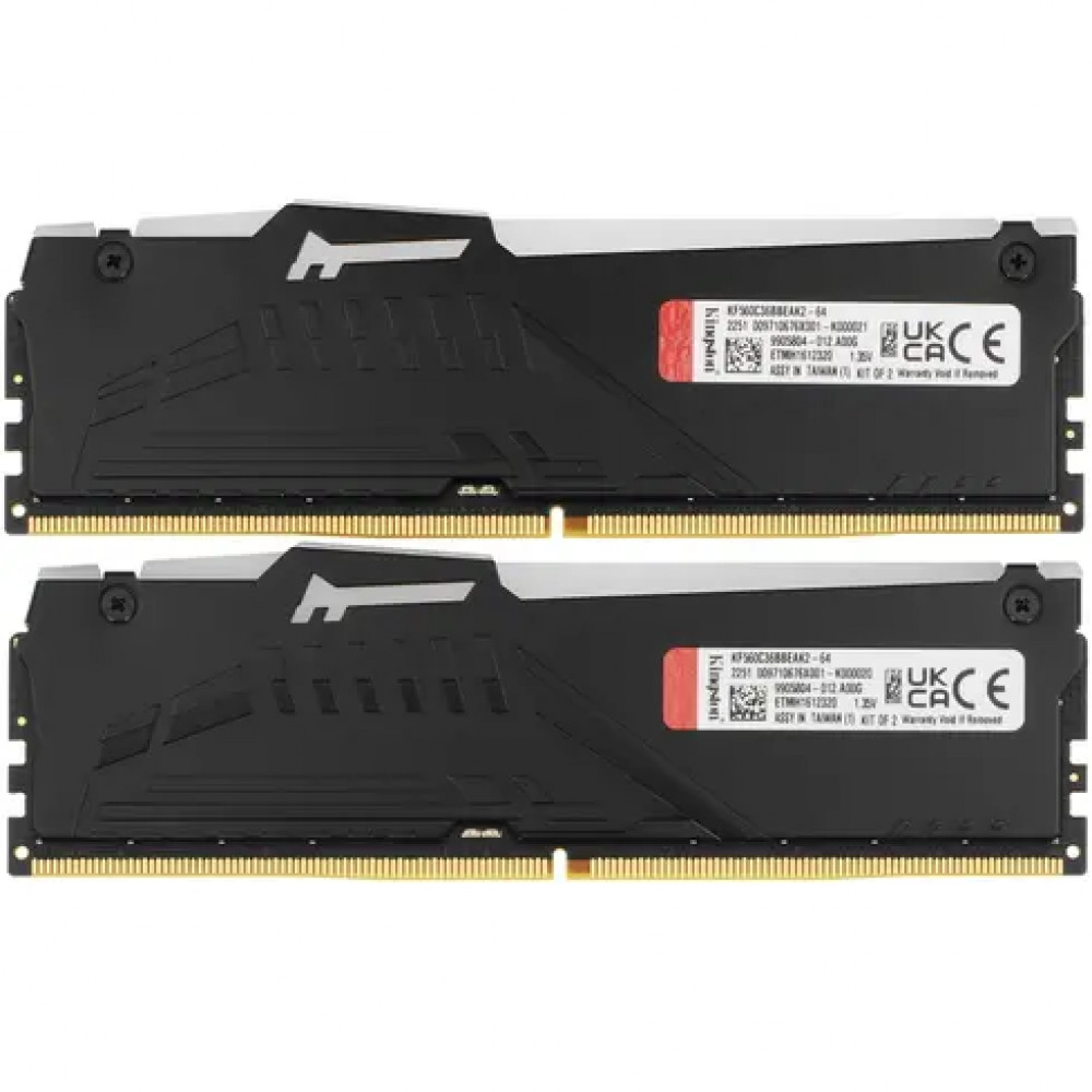 ОЗУ Kingston Fury Beast RGB KF560C36BBEAK2-64 DIMM, DDR5, 64 Гб (2 х 32 Гб), 6000 МГц - миниатюра 3
